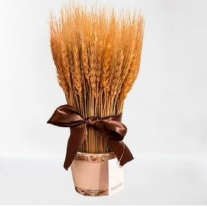 NWT- Bundle of Wheat in Distressed Ceramic Planter Size: 11"